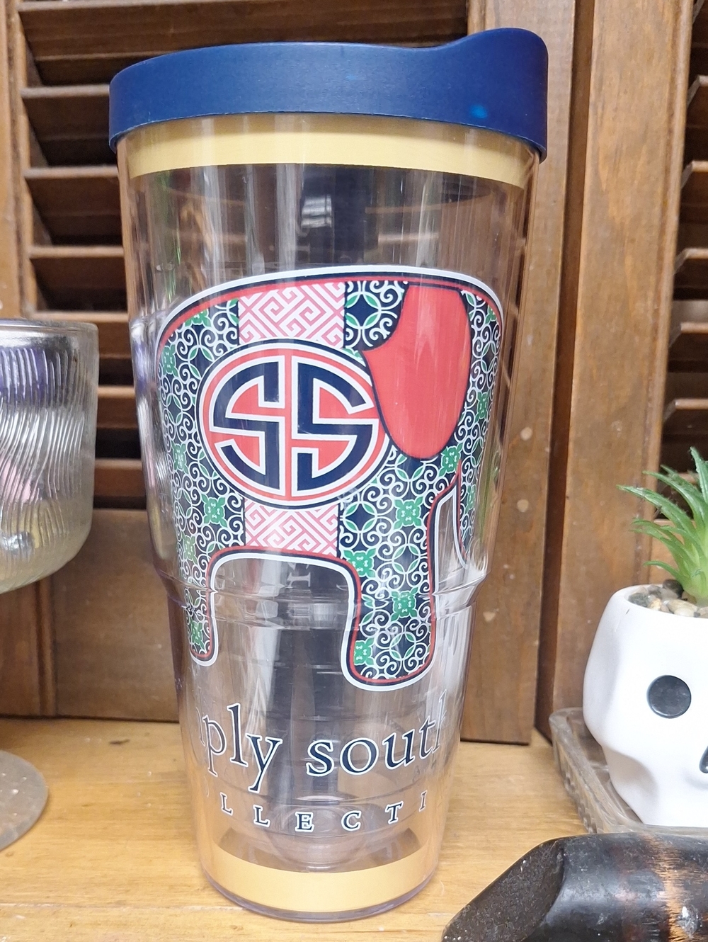 Simply Southern Tervis Tumbler 24oz Elephant Insulated Travel Cup Navy Blue Lid